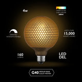 Globe Electric Moderna G40 E26 (Medium) Filament LED Bulb Amber Soft White 40 Watt Equivalence 1 pk
