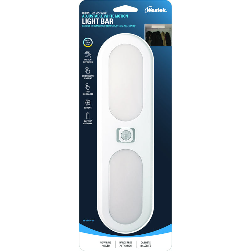 Westek 12.0 in. L White Battery Powered LED Smart-Enabled Light Bar 150 lm