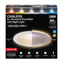 LED RECESS DWNLT WH 6"W