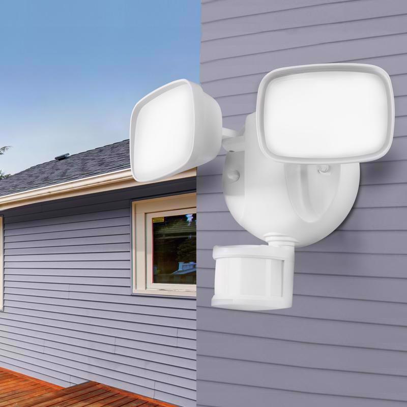 Feit Smart Home Motion-Sensing Hardwired LED White Smart-Enabled Security Floodlight