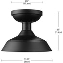 Globe Electric Kurt 8.5 in. H X 11 in. W X 11 in. L Matte Black Black Ceiling Light