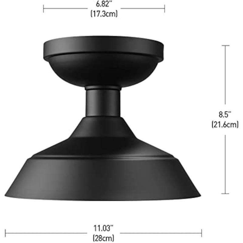 Globe Electric Kurt 8.5 in. H X 11 in. W X 11 in. L Matte Black Black Ceiling Light