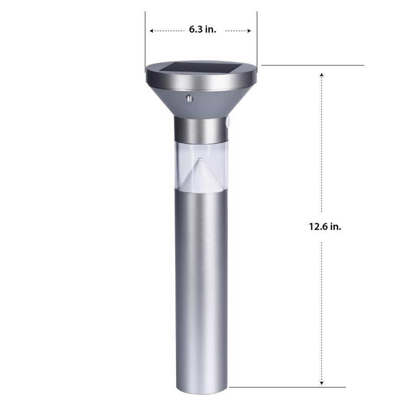 Feit OneSync Brushed Nickel Solar Powered 40 W LED Bollard Light 1 pk