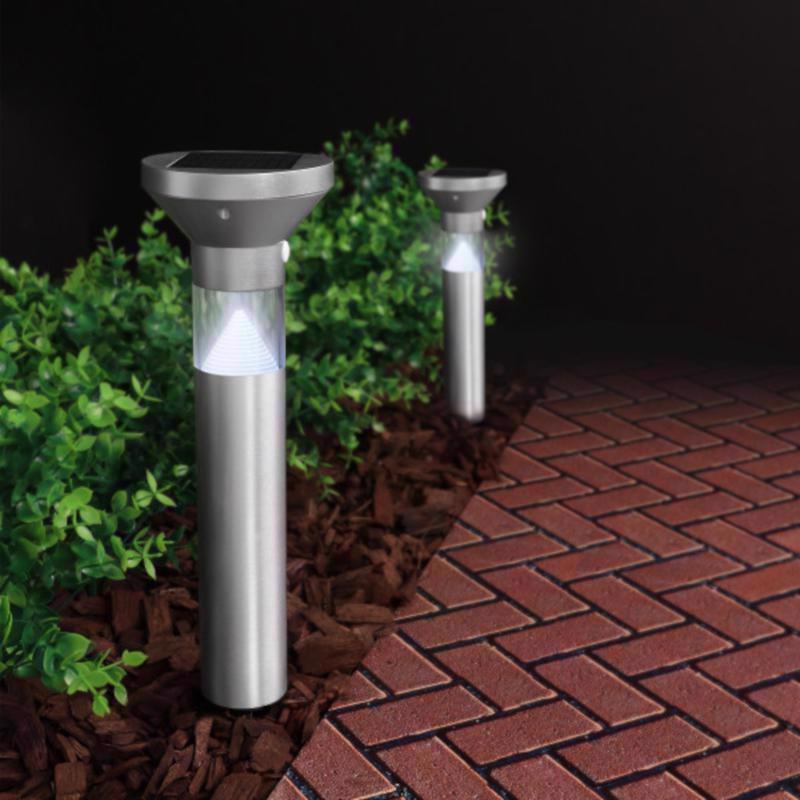 Feit OneSync Brushed Nickel Solar Powered 40 W LED Bollard Light 1 pk