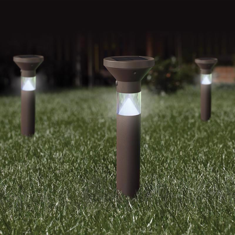 Feit OneSync Oil Rubbed Bronze Bronze Solar Powered 40 W LED Bollard Light 1 pk