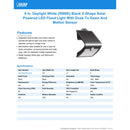 Feit LED Motion-Sensing Solar Powered LED Black Security Light