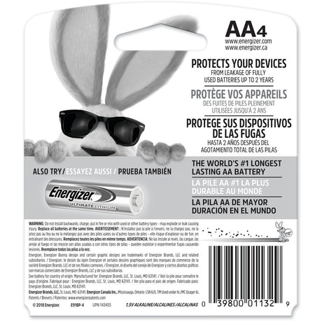 Energizer Max Premium AA Alkaline Batteries 4 pk Carded