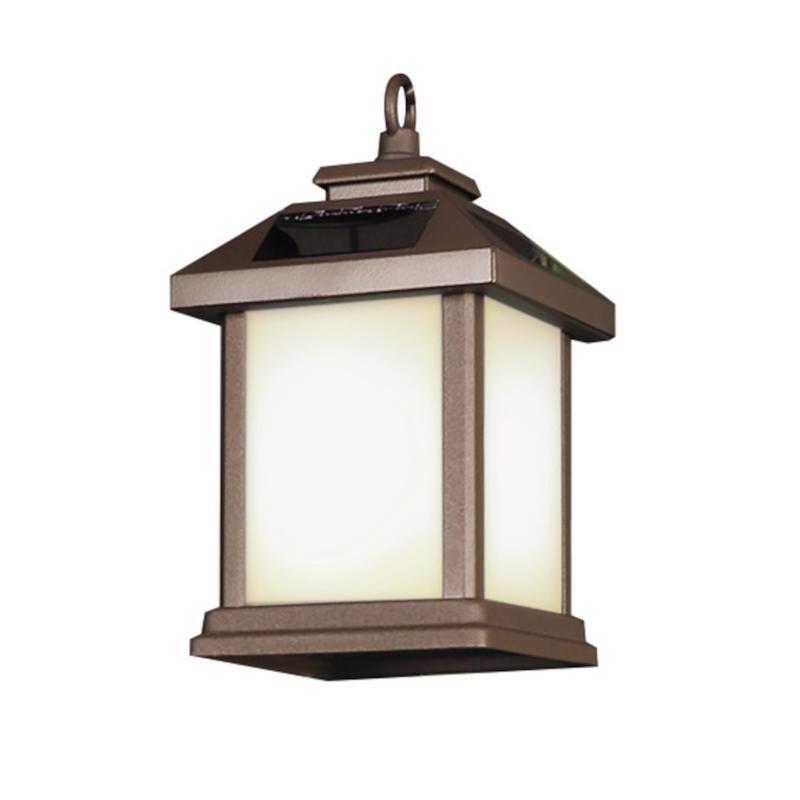 Feit Smart Home 4 in. Solar Power Metal Square Bronze Hanging Pathway Light