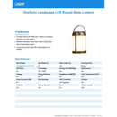 Feit Smart Home 4 in. Solar Power Metal Round Bronze Hanging Lantern