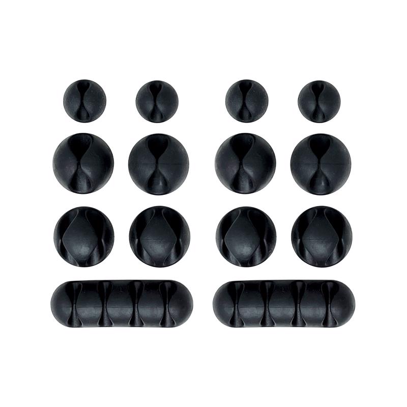 Wrap-It Cable Clips 1 in. L Black Silicone Cable Clip