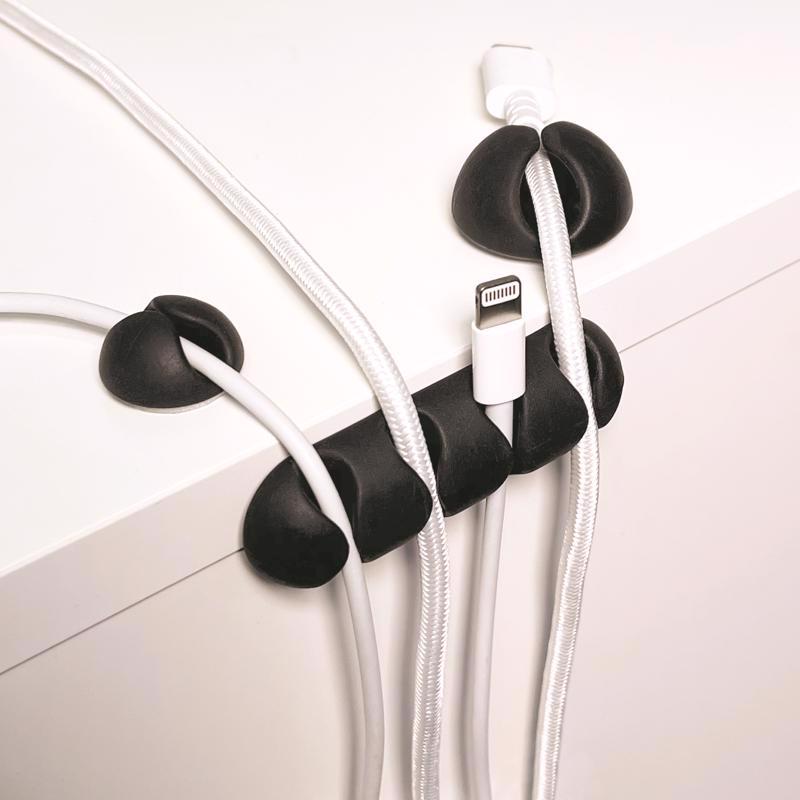 Wrap-It Cable Clips 1 in. L Black Silicone Cable Clip