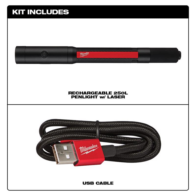 Milwaukee 250 lm Black/Red LED Pen Light
