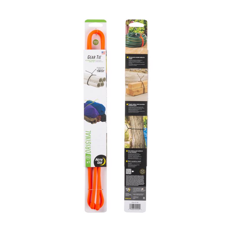 Nite Ize Gear Tie 64 in. L Orange Twist Ties 1 pk