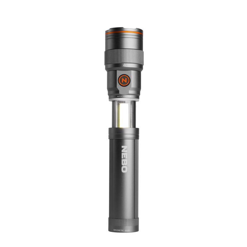 NEBO Franklin Slide 500 lm Storm Gray LED Work Light Flashlight 18650 Battery
