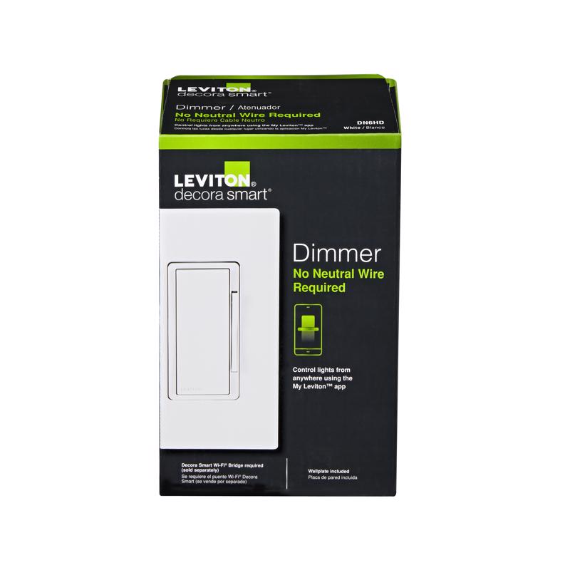 Leviton Decora White Toggle Smart-Enabled Dimmer Switch 1 pk