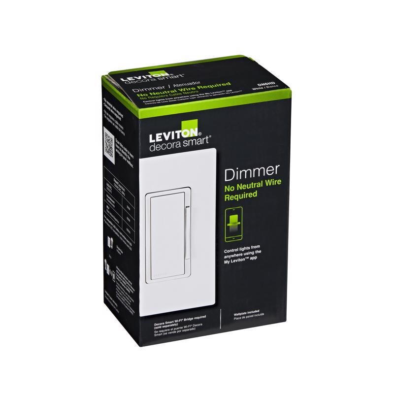 Leviton Decora White Toggle Smart-Enabled Dimmer Switch 1 pk