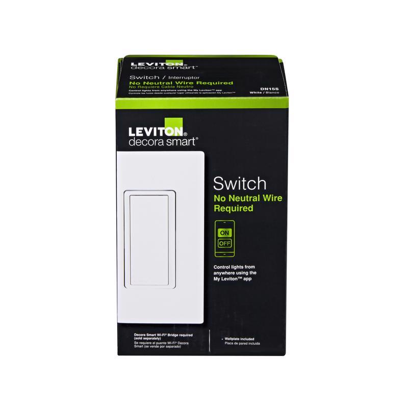 Leviton Decora WiFi Smart Smart-Enabled Light Switch White 1 pk