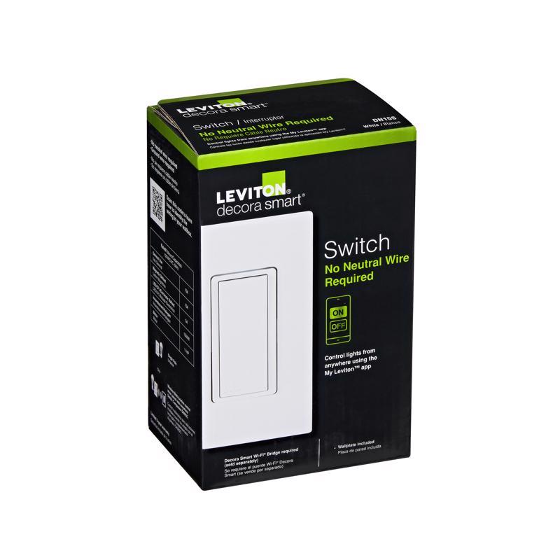 Leviton Decora WiFi Smart Smart-Enabled Light Switch White 1 pk