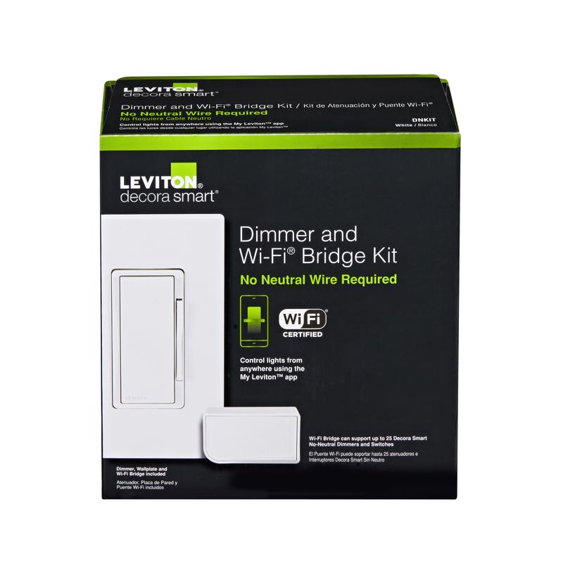 Leviton Decora White Toggle Smart-Enabled Dimmer Switch w/Remote Control & Smart Bridge 1 pk