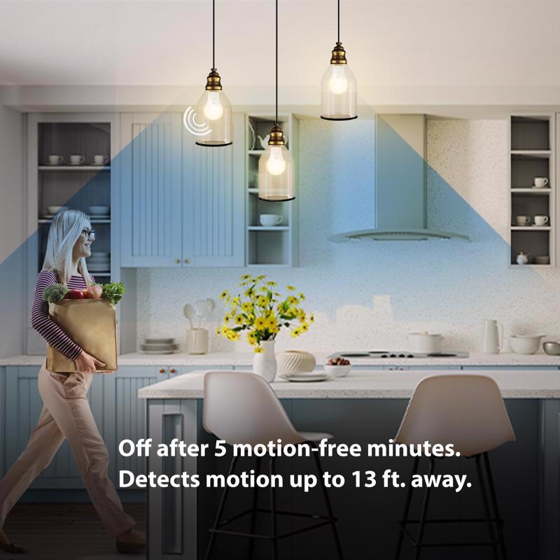 Feit A19 E26 (Medium) LED Motion Activated Bulb Tunable White/Color Changing 100 Watt Equivalence 1