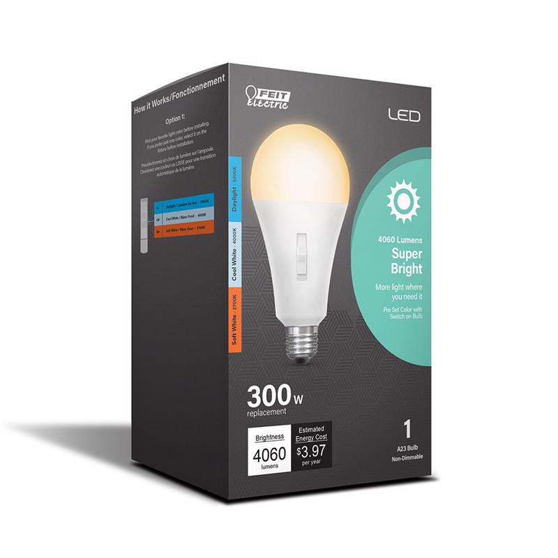 Feit LED Intellibulb A23 E26 (Medium) LED Bulb Tunable White/Color Changing 300 Watt Equivalence 1 p