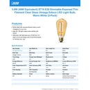 Feit LED Filament ST19 E26 (Medium) Filament LED Bulb Warm White 40 Watt Equivalence 2 pk