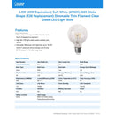 Feit LED Filament G25 E26 (Medium) Filament LED Bulb Soft White 40 Watt Equivalence 1 pk