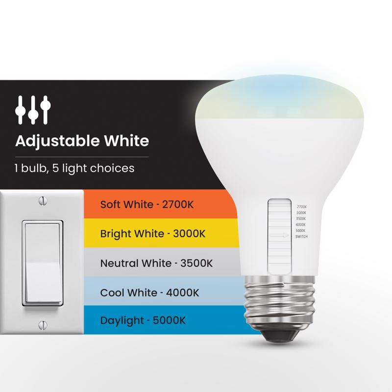 Feit LED R20 E26 (Medium) LED Bulb White 45 Watt Equivalence 2 pk