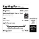 Feit LED A21 E26 (Medium) LED Bulb Tunable White/Color Changing 100 Watt Equivalence 2 pk