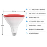 Feit LED Smart PAR38 E26 (Medium) LED Floodlight Bulb Color Changing 90 Watt Equivalence 1 pk