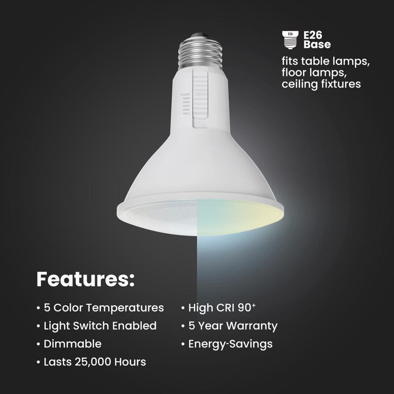 Feit Enhance PAR 30 E26 (Medium) LED Bulb White 75 Watt Equivalence 2 pk