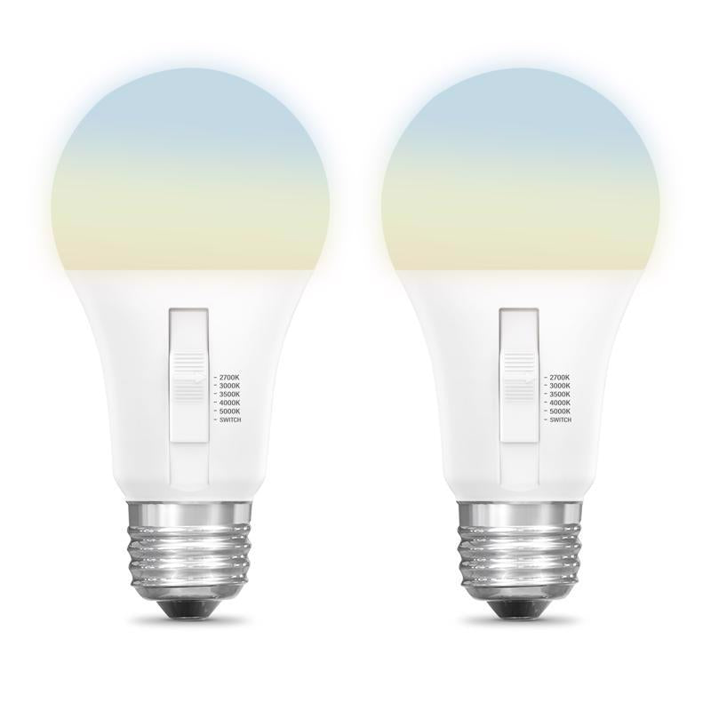Feit LED A19 E26 (Medium) LED Bulb Tunable White/Color Changing 75 Watt Equivalence 2 pk