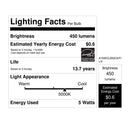 Feit Enhance A19 E26 (Medium) Filament LED Bulb Daylight 40 Watt Equivalence 4 pk