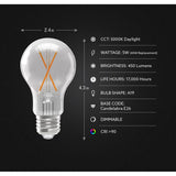 Feit Enhance A19 E26 (Medium) Filament LED Bulb Daylight 40 Watt Equivalence 4 pk