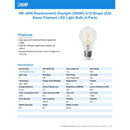 Feit Enhance A19 E26 (Medium) Filament LED Bulb Daylight 40 Watt Equivalence 4 pk