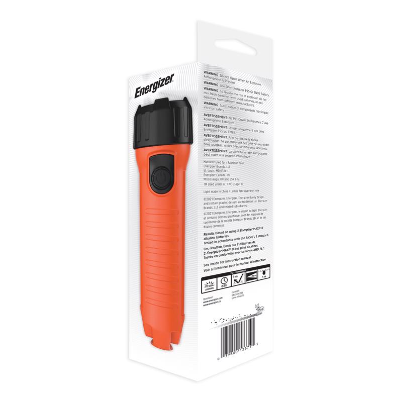 Energizer 150 lm Black/Orange LED Flashlight D Battery