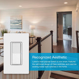 Lutron Caseta 5 amps Single Pole Smart Smart-Enabled Rocker Switch White 1 pk