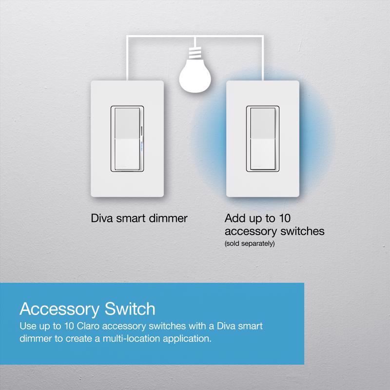Lutron Caseta Diva White 150 W Toggle Smart-Enabled Dimmer Switch 1 pk