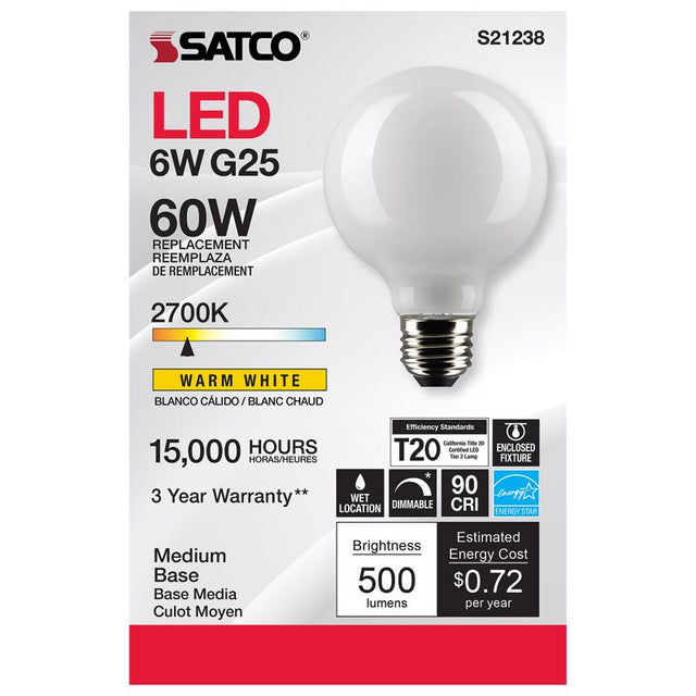 FLMNT LED G25 E26 WW 60W