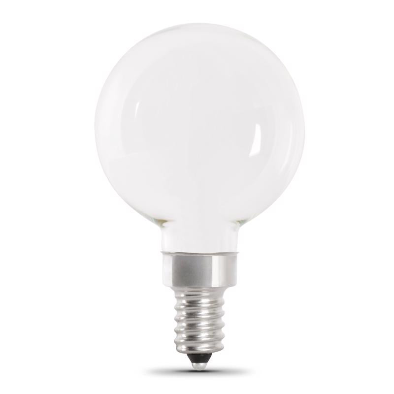 Feit G16.5 E12 (Candelabra) LED Bulb Soft White 60 Watt Equivalence 2 pk