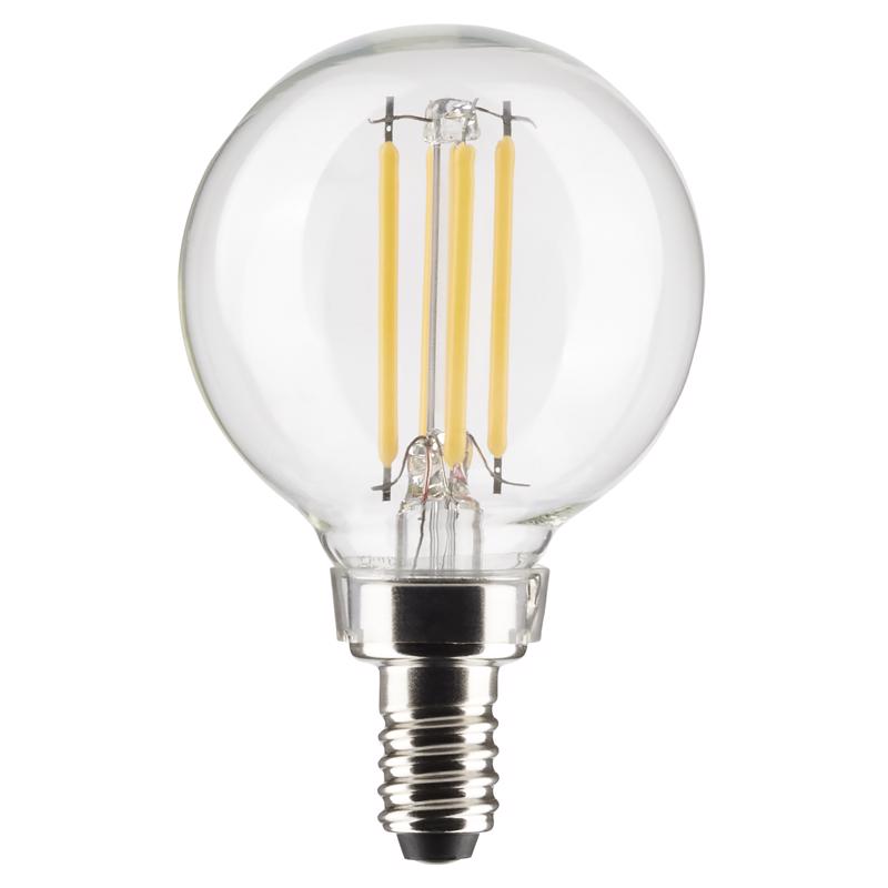 Satco G16.5 E12 (Candelabra) Filament LED Bulb Warm White 60 Watt Equivalence 2 pk