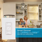 Lutron Caseta White 150 W Touch Smart-Enabled Dimmer Switch 1 pk
