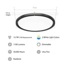 Feit EDGELIT 1.4 in. H X 11 in. W X 11 in. L Matte Black Black LED Flat Panel Light Fixture