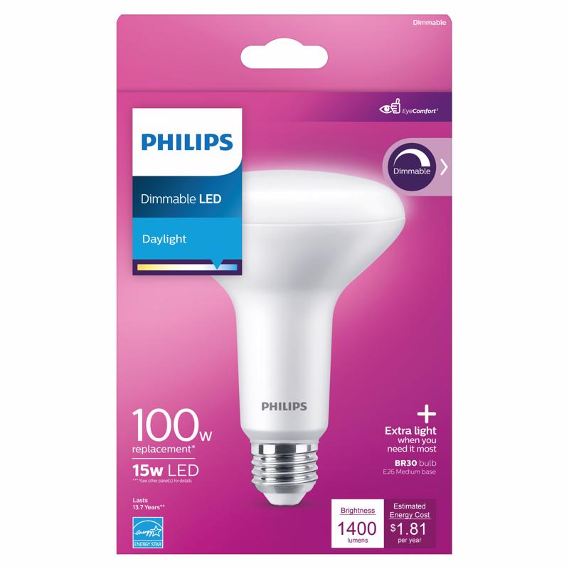 Philips BR30 E26 (Medium) LED Floodlight Bulb Daylight 100 Watt Equivalence 1 pk