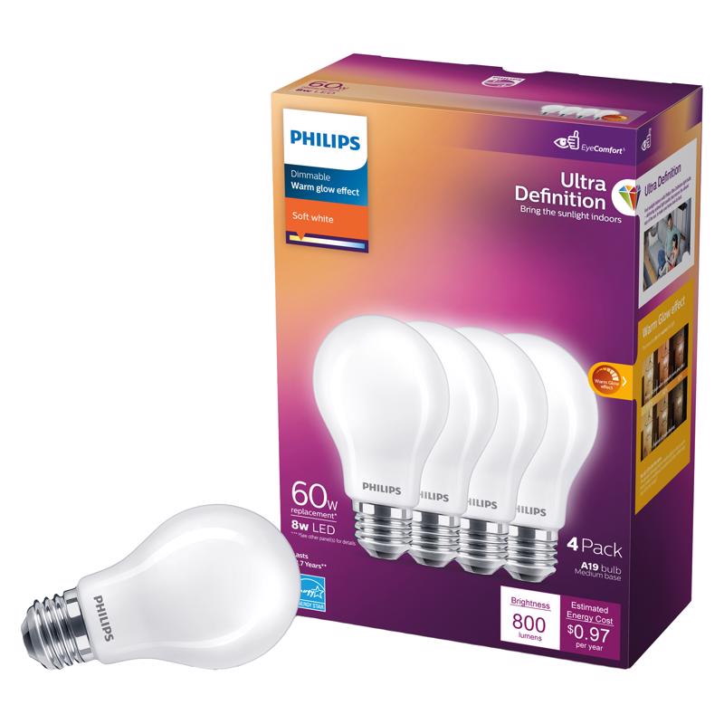 PHLP LED A19 SW 60W 4PK