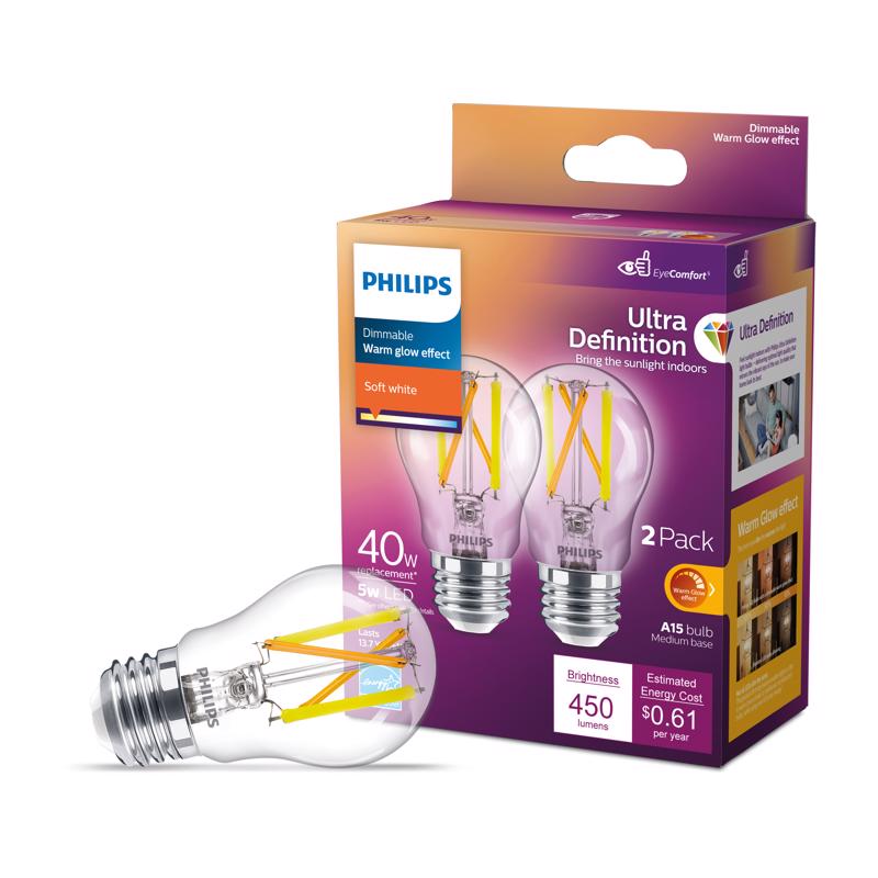 LED A15 E26 SW 40W 2PK