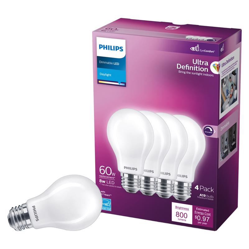 PHLP LED A19 DL 60W 4PK