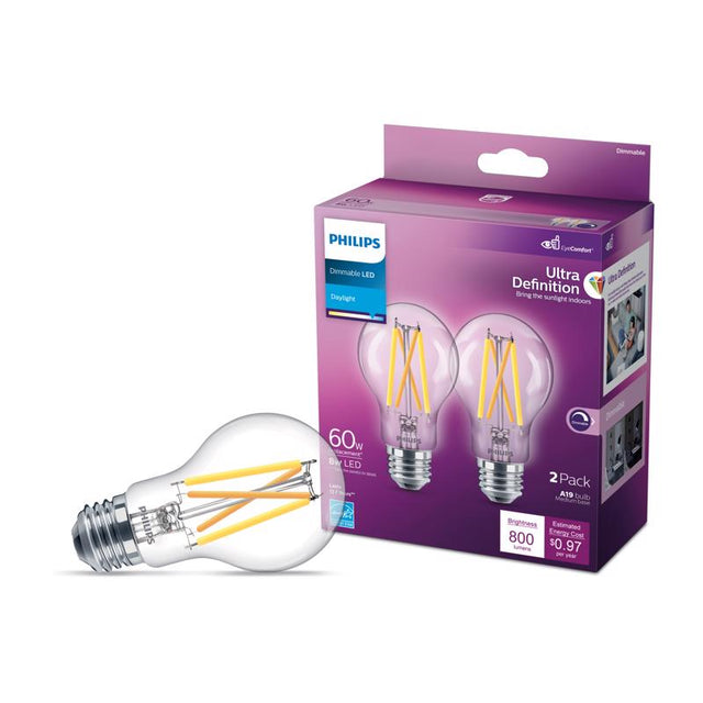 LED A19 E26 DL 800L 2PK