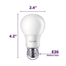 Philips A19 E26 (Medium) LED Bulb Daylight 40 Watt Equivalence 4 pk