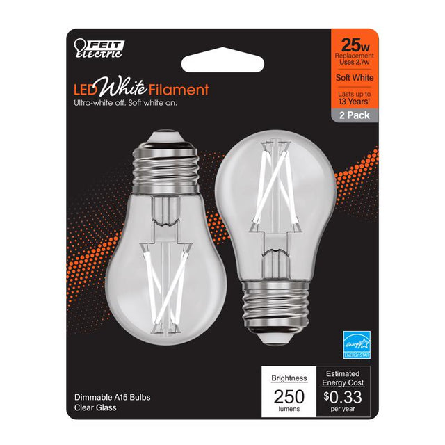 LED A15 E26 25W SW 2PK